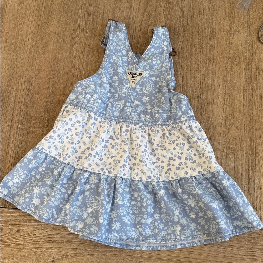 OshKosh B'gosh Floral Overall Dress Size 3T - Picture 3 of 5
